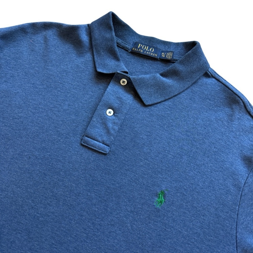 Polo Ralph Lauren Polo Shirt Mens XL Blue Heather Short Sleeve Golf Office Pony